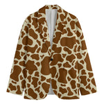 Brown Cow Print Men's Cotton Blazer