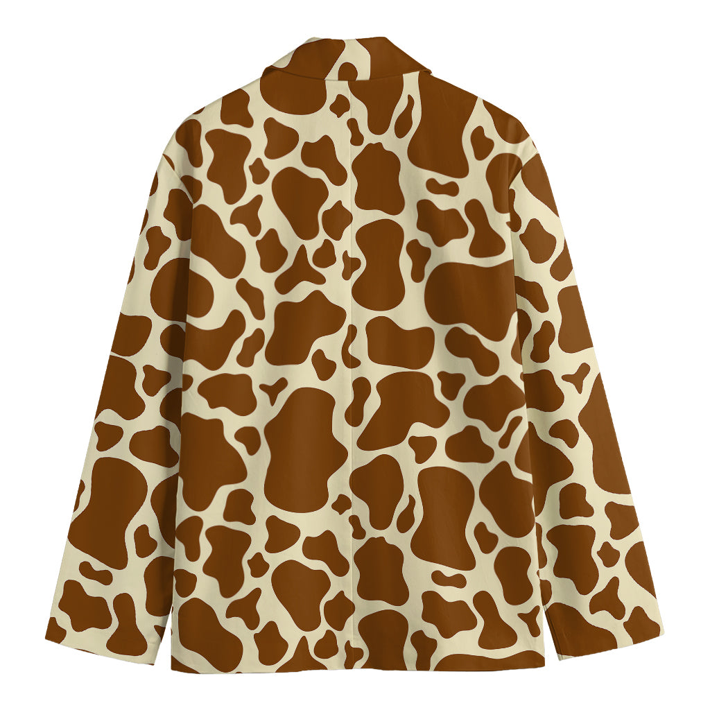 Brown Cow Print Men's Cotton Blazer
