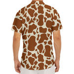 Brown Cow Print Men's Deep V-Neck Shirt