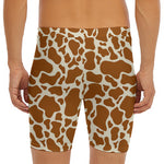 Brown Cow Print Men's Long Boxer Briefs