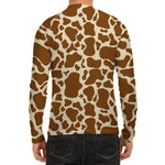 Brown Cow Print Men's Long Sleeve Rash Guard