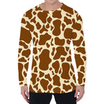 Brown Cow Print Men's Long Sleeve T-Shirt