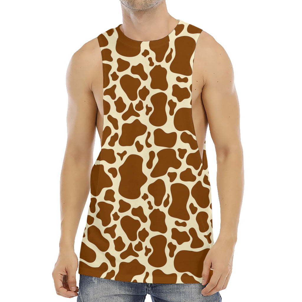 Brown Cow Print Men's Muscle Tank Top