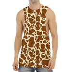 Brown Cow Print Men's Muscle Tank Top