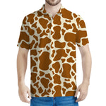 Brown Cow Print Men's Polo Shirt