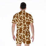 Brown Cow Print Men's Rompers