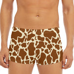Brown Cow Print Men's Short Boxer Briefs