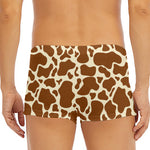 Brown Cow Print Men's Short Boxer Briefs