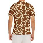 Brown Cow Print Men's Short Sleeve Rash Guard