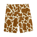 Brown Cow Print Men's Sports Shorts