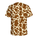 Brown Cow Print Men's Sports T-Shirt