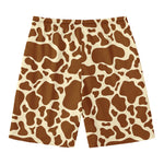 Brown Cow Print Men's Swim Trunks