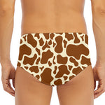 Brown Cow Print Men's Triangle Swim Briefs