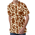 Brown Cow Print Men's Velvet T-Shirt