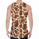 Brown Cow Print Men's Velvet Tank Top