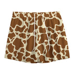 Brown Cow Print Mesh Shorts