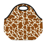 Brown Cow Print Neoprene Lunch Bag