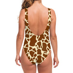 Brown Cow Print One Piece Swimsuit