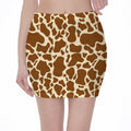 Brown Cow Print Pencil Mini Skirt