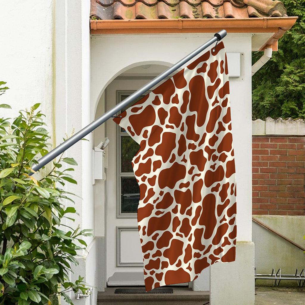 Brown Cow Print Polyester Flag