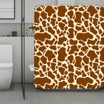 Brown Cow Print Polyester Shower Curtain