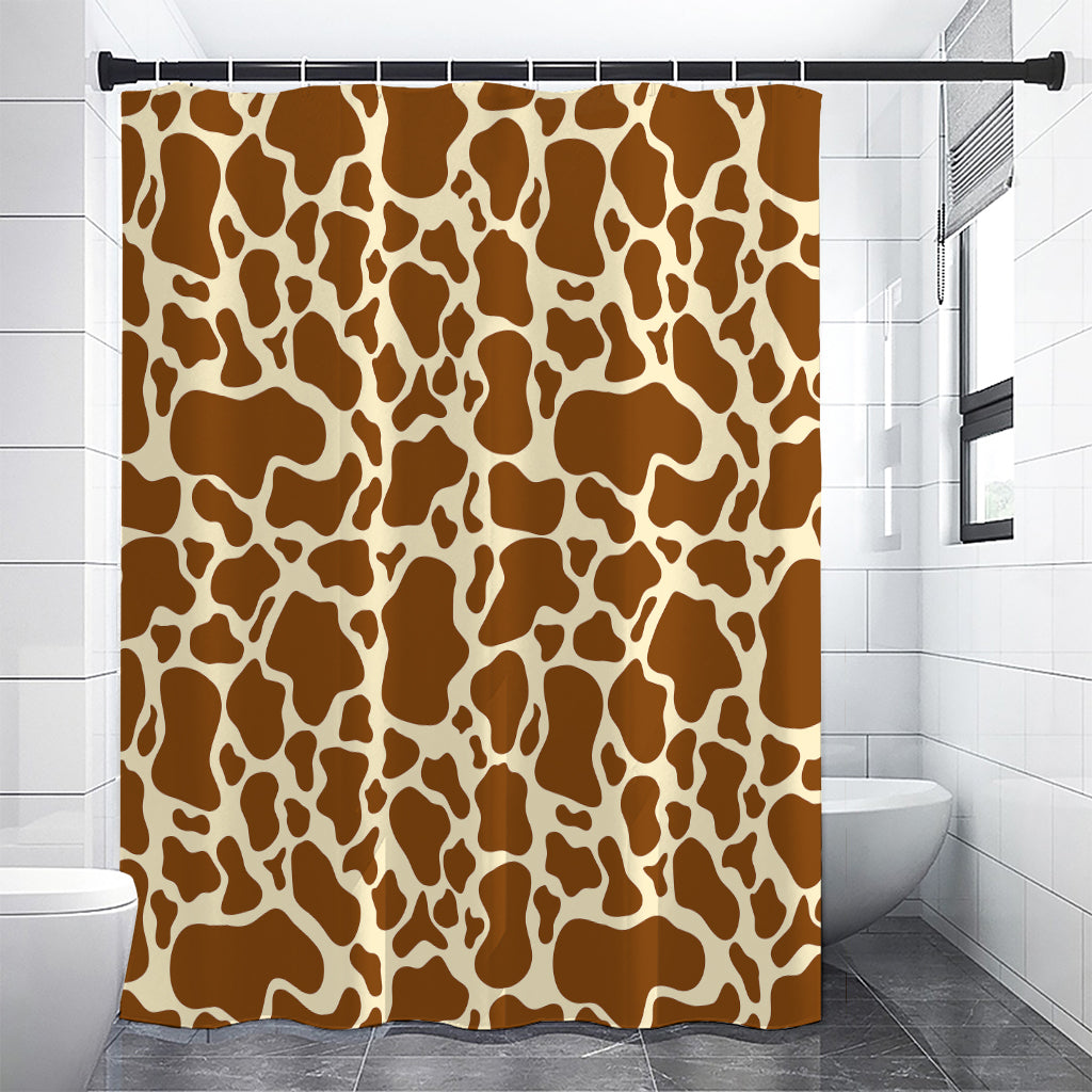 Brown Cow Print Premium Shower Curtain