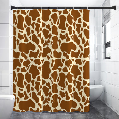Brown Cow Print Premium Shower Curtain