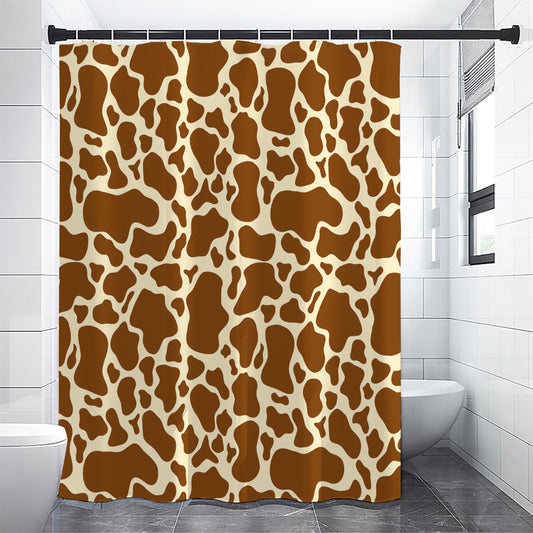Brown Cow Print Premium Shower Curtain
