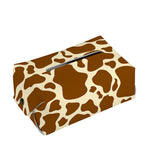 Brown Cow Print Rectangle Tissue Box Cover