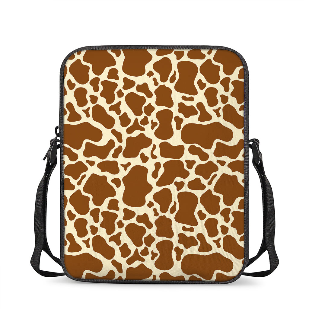 Brown Cow Print Rectangular Crossbody Bag
