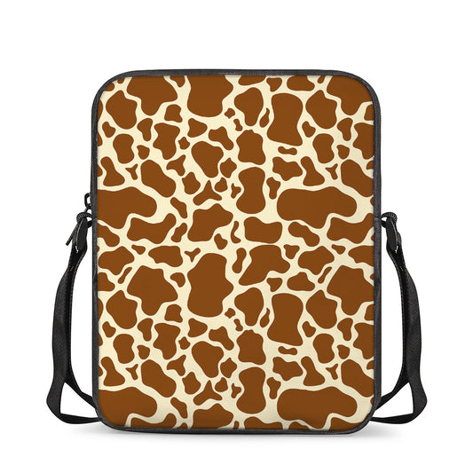 Brown Cow Print Rectangular Crossbody Bag