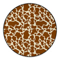 Brown Cow Print Round Floor Mat