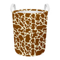 Brown Cow Print Round Laundry Basket