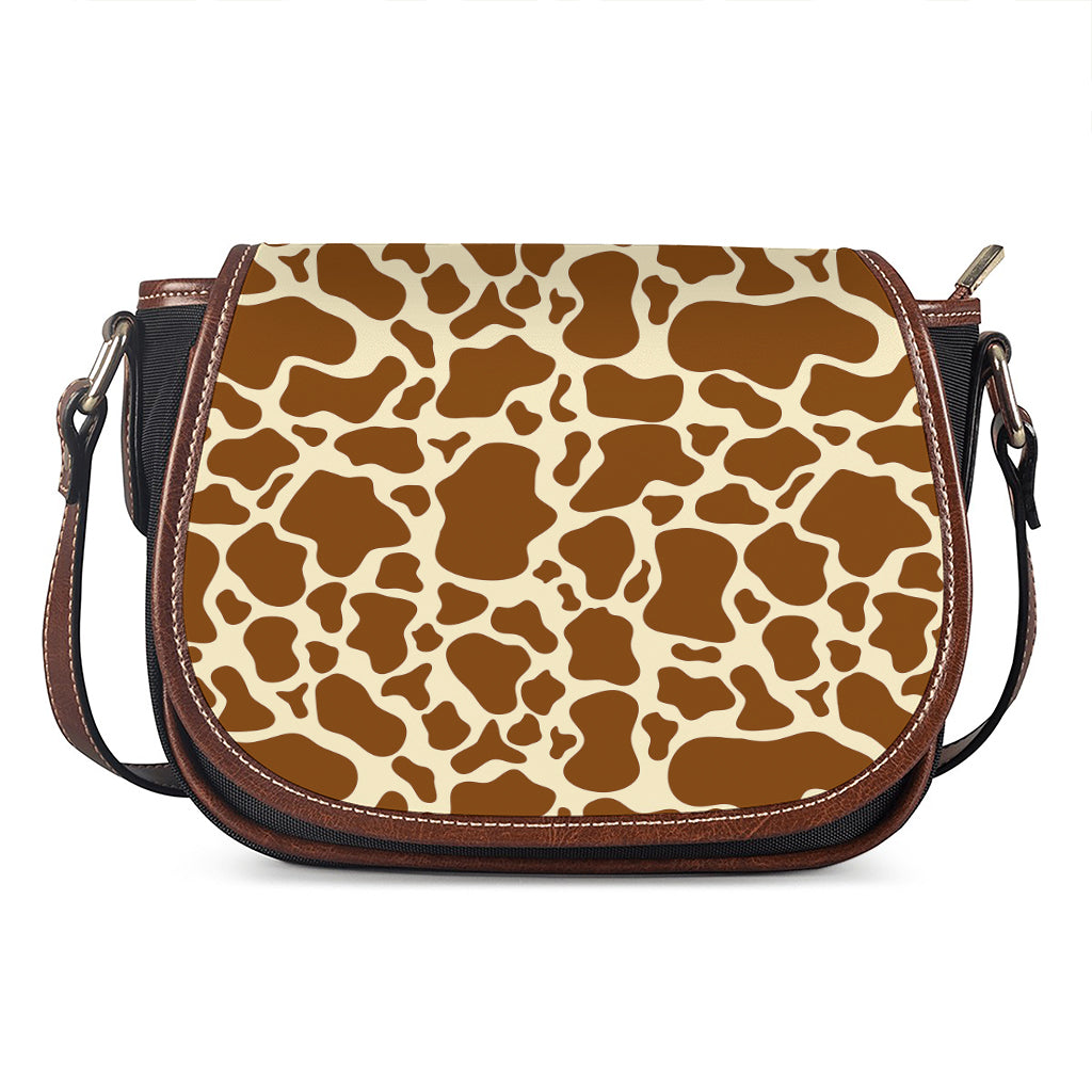 Brown Cow Print Saddle Bag