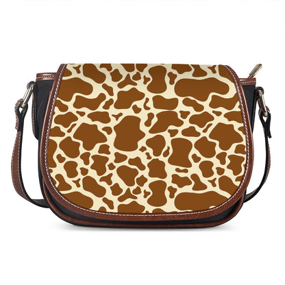 Brown Cow Print Saddle Bag
