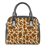 Brown Cow Print Shoulder Handbag