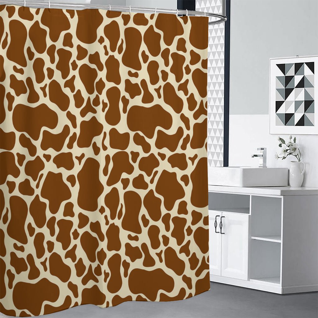 Brown Cow Print Shower Curtain
