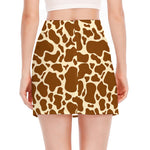 Brown Cow Print Side Slit Mini Skirt
