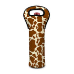 Brown Cow Print Single Neoprene Wine Tote