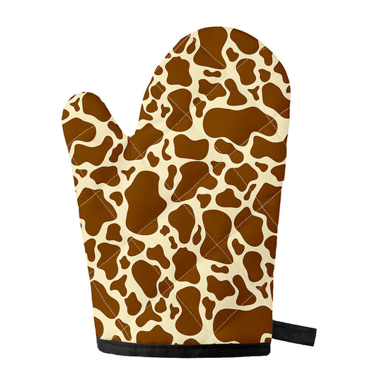 Brown Cow Print Single Oven Mitt