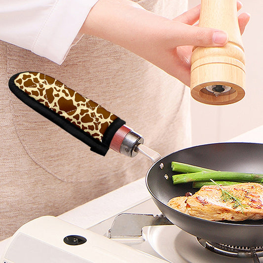 Brown Cow Print Skillet Handle Cover