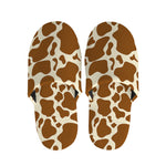 Brown Cow Print Slippers