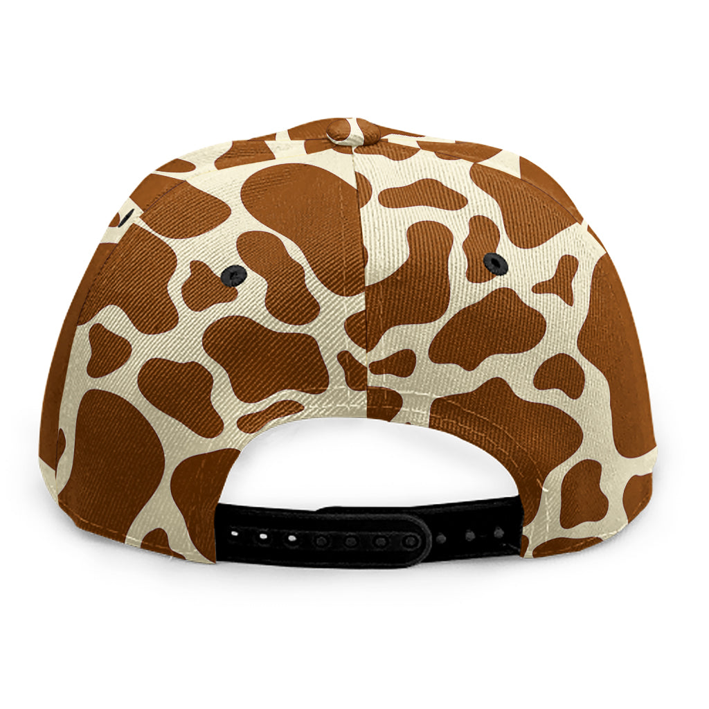 Brown Cow Print Snapback Cap