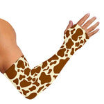 Brown Cow Print Sun Protection Arm Sleeves