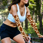 Brown Cow Print Sun Protection Arm Sleeves
