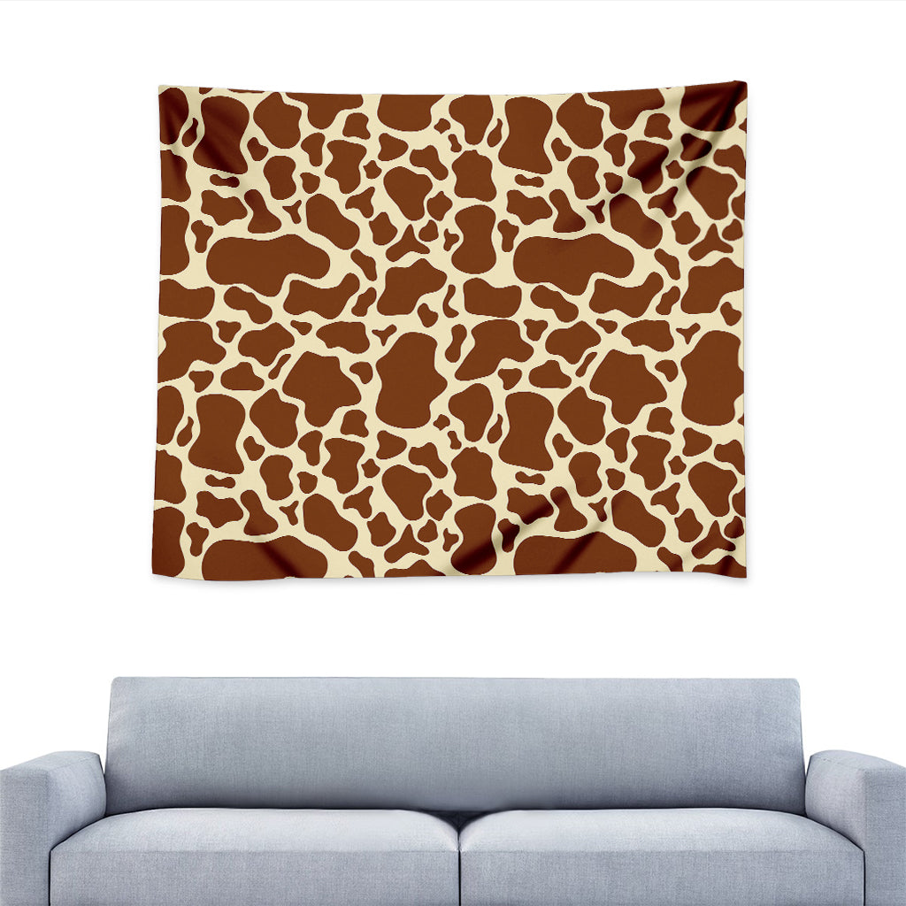 Brown Cow Print Tapestry