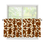 Brown Cow Print Tier Curtains