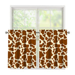 Brown Cow Print Tier Curtains
