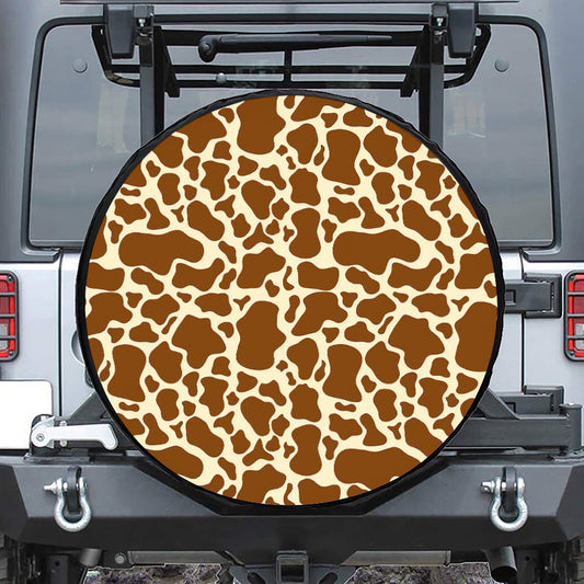Brown Cow Print Tire Cover