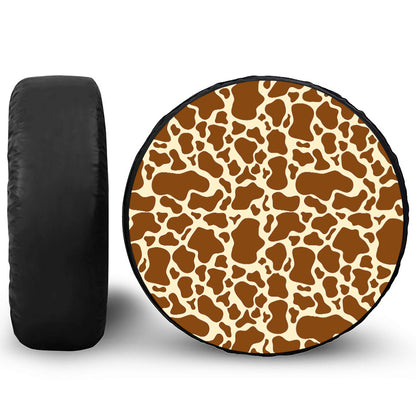 Brown Cow Print Tire Cover